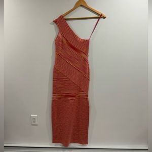Torn By Ronny Women’s Kobo One Shoulder Pink Maxi Knit Dress Size XS/S